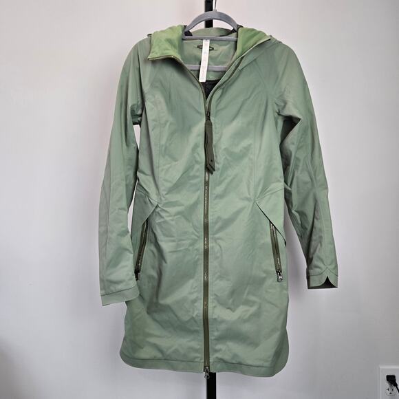 Lululemon Definitely Raining Jacket Desert Olive Waterproof Hooded Gorpcore 4 - Picture 1 of 9
